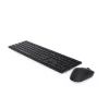 Klawiatura i mysz DELL Pro - KM5221W - UK (QWERTY) - Czarny, Pełnowymiarowa (100%), Bezprzewodowy, RF Wireless, QWERTY, Czarny, Mysz w zestawie