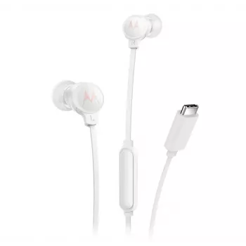 Słuchawki douszne Motorola EARBUDS3CSWHITE z przewodem, sterowaniem na kablu i mikrofonem