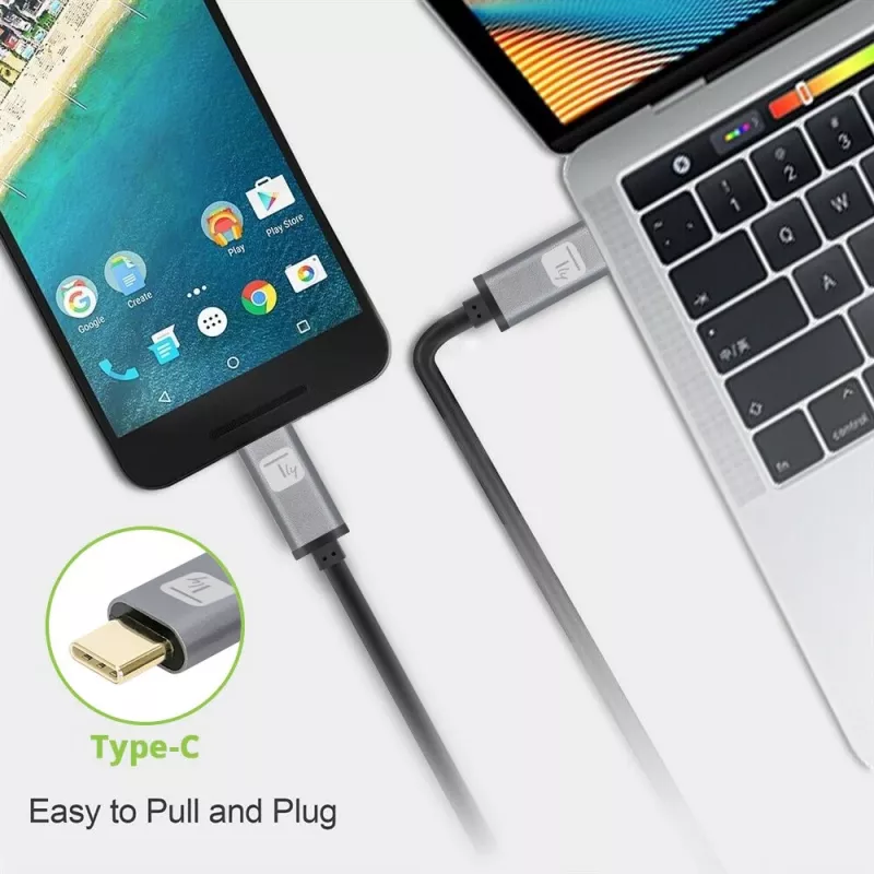 Techly USB 3.2 Gen 2 USB-C M/M kabel 1m Czarny, 1 m, USB B, USB C, USB 3.2 Gen 1 (3.1 Gen 1), 10 Gbit/s, Czarny