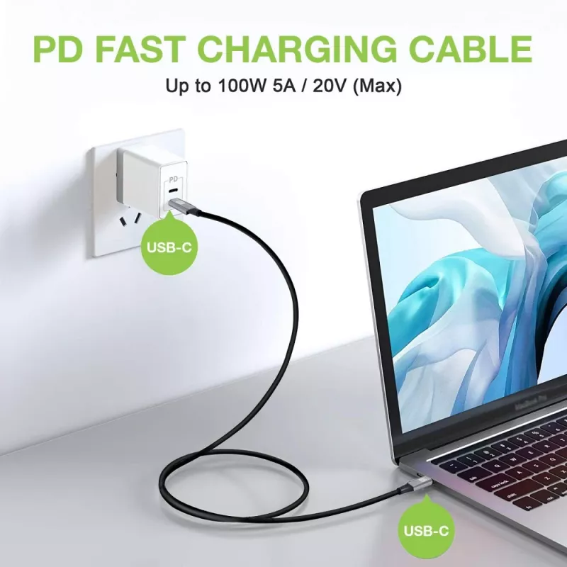 Techly USB 3.2 Gen 2 USB-C M/M kabel 1m Czarny, 1 m, USB B, USB C, USB 3.2 Gen 1 (3.1 Gen 1), 10 Gbit/s, Czarny