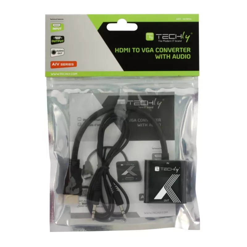 Przejściówka Techly HDMI na VGA z gniazdem audio