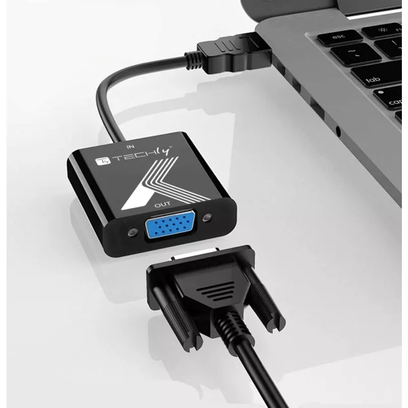 Przejściówka Techly HDMI na VGA z gniazdem audio