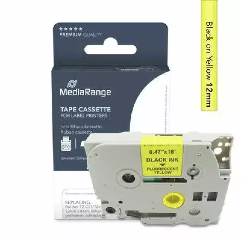 Taśma do drukarki MediaRange MRBTZC31 Czarna 1.2 cm 8 m