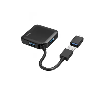 Hama USB Hub, 4 porty, USB 3.2 Gen 1, 5 Gbit/s, z adapterem USB-C