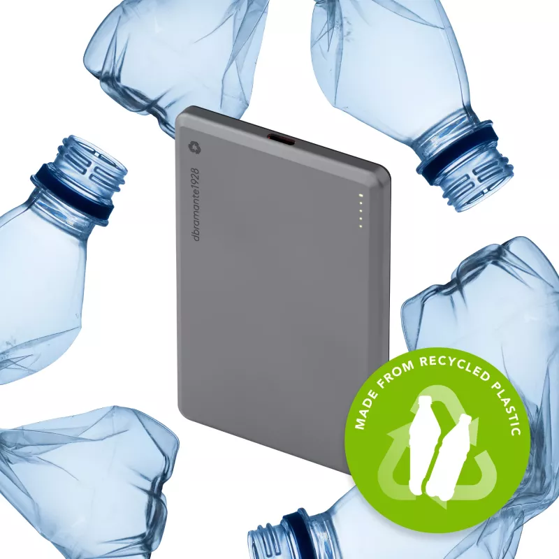 dbramante1928 re-charge - Power Bank 5K Wireless - Szary, 5000 mAh, Ładowanie bezprzewodowe, 3.87 V, Szary