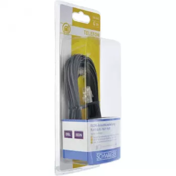 Kabel sieciowy Schwaiger 6,0 m RJ-11 - RJ-45 6 m czarny