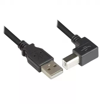 Techly USB 2.0 kabel A Male / B Male Angled 0.5m ICOC U-AB-005-ANG