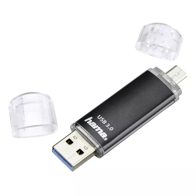 Pamięć USB Hama Laeta Twin 256 GB USB Type-A / Micro-USB 3.2 Gen 1 (3.1 Gen 1) Czarna
