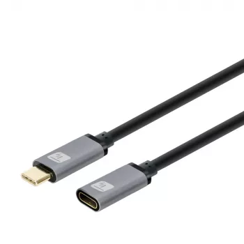 Kabel Techly USB 3.2 Gen 2 USB-C M/Ż 1m Czarny, 1 m, USB C, USB C, USB 3.2 Gen 2 (3.1 Gen 2), 10 Gbit/s, Czarny, Szary