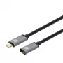 Kabel Techly USB 3.2 Gen 2 USB-C M/Ż 1m Czarny, 1 m, USB C, USB C, USB 3.2 Gen 2 (3.1 Gen 2), 10 Gbit/s, Czarny, Szary