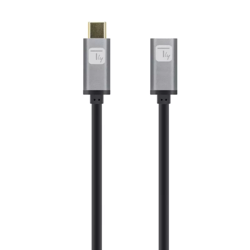 Kabel Techly USB 3.2 Gen 2 USB-C M/Ż 1m Czarny, 1 m, USB C, USB C, USB 3.2 Gen 2 (3.1 Gen 2), 10 Gbit/s, Czarny, Szary