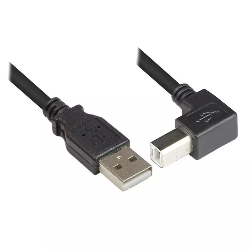 Techly USB 2.0 Kabel A męski / B męski kątowy 1m ICOC U-AB-10-ANG
