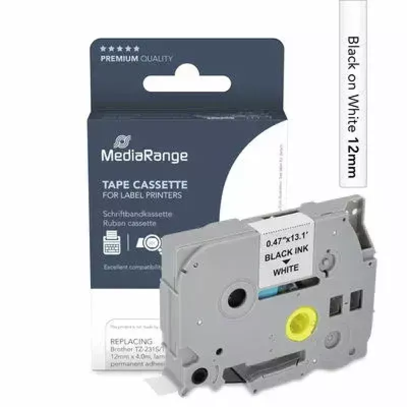 Taśma do etykietowania MediaRange MRBTZ231S, kompatybilność Brother TZ-231S