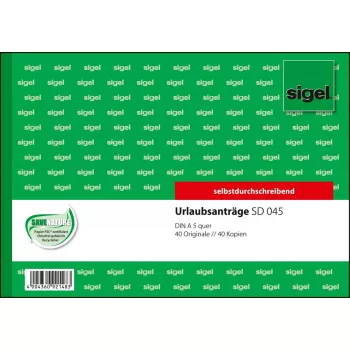 Formularz biznesowy Sigel SD045 zielony A5 80 arkuszy