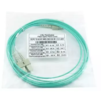 BlueOptics Duplex LWL Patchkabel SC-SC OM3 2 Meter 2 m Męski/Męski