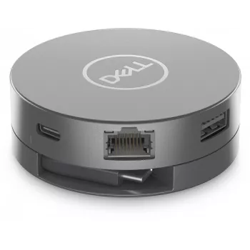 DELL 6-w-1 adapter wieloportowy USB-C - DA305, Przewodowa, USB 3.2 Gen 2 (3.1 Gen 2) Type-C, 10,100,1000 Mbit/s, Srebrny, 3840 x 2160 pikseli, Dell