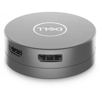 DELL 6-w-1 adapter wieloportowy USB-C - DA305, Przewodowa, USB 3.2 Gen 2 (3.1 Gen 2) Type-C, 10,100,1000 Mbit/s, Srebrny, 3840 x 2160 pikseli, Dell