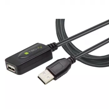 Techly IUSB-REP20TY Kabel USB USB 2.0 5 m USB A Czarny