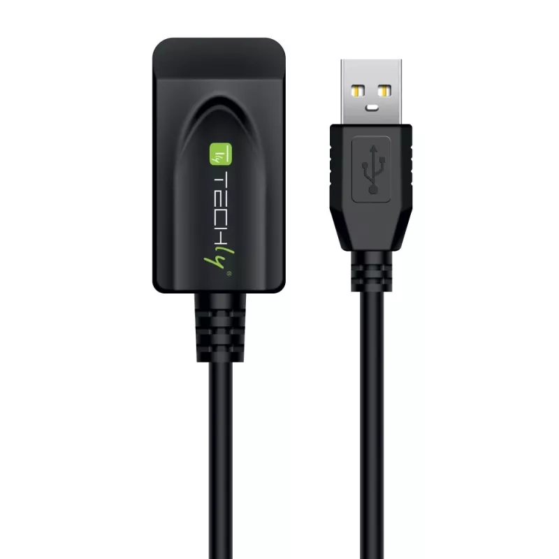 Techly IUSB-REP20TY Kabel USB USB 2.0 5 m USB A Czarny