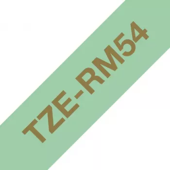 Taśma do drukarki etykiet Brother TZE-RM54 w kolorze złotym na miętowym