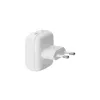 EU płaska ładowarka ścienna d bramante re-charge Pro — 2× USB-C 25W, do użytku wewnętrznego, biała