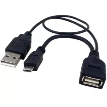 Techly USB 2.0 kabel OTG A F Micro USB M with USB 30cm Czarny ICOC MUSB-MC2