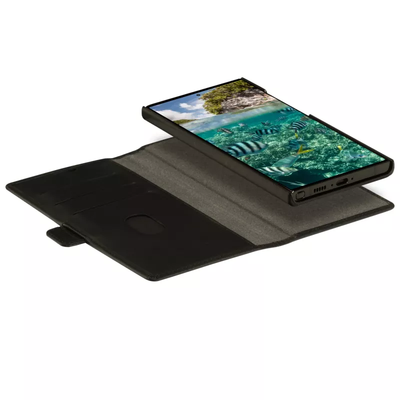 Etui folio dbramante1928 Lynge do Samsung Galaxy S23 Ultra — czarne, 3 kieszenie na karty, pasuje na 6,8 cala