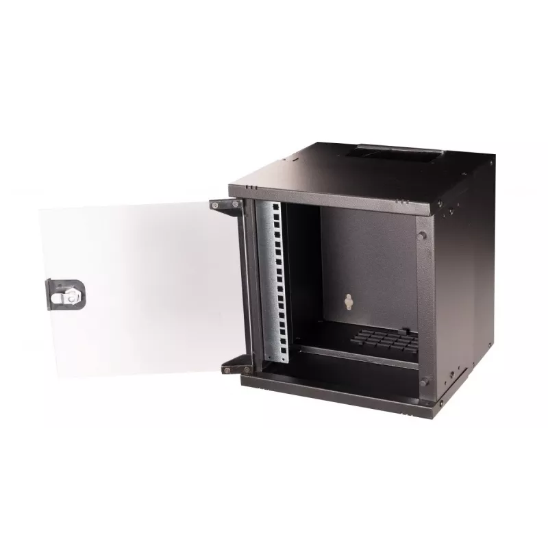 Szafka rack wisząca EQUIP EWM-06-3030-B 6U, szerokość użytkowa 312 mm, głębokość regulowana 300–330 mm, czarna