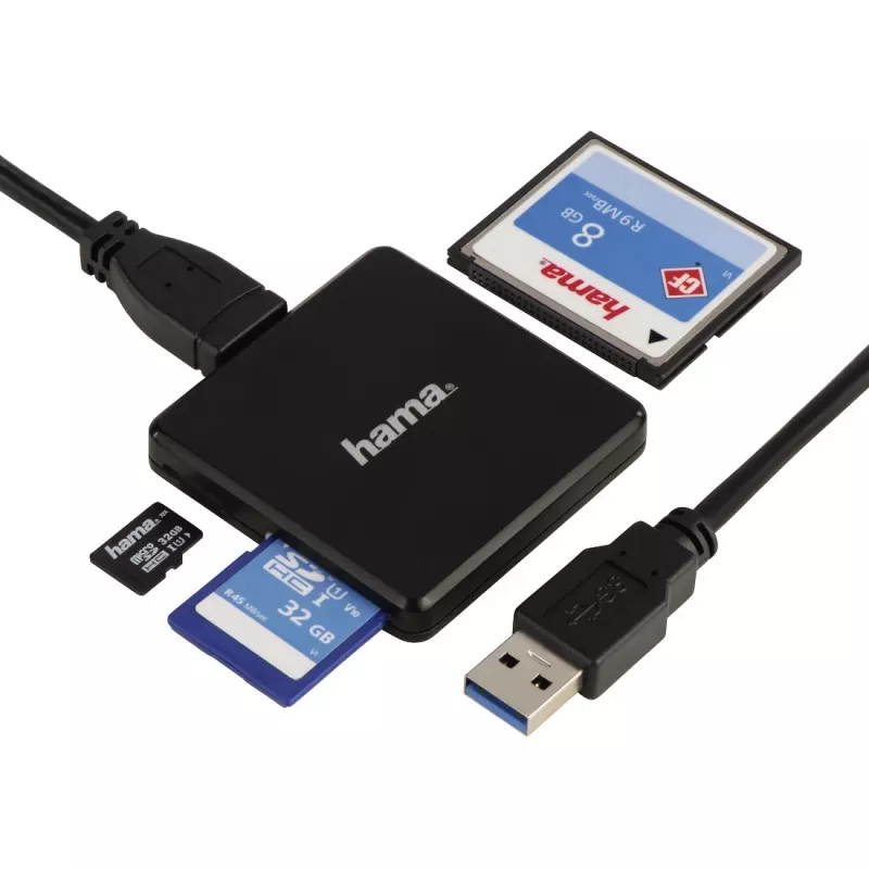 Czytnik kart Hama 00124156 USB 3.2 Gen 1 (3.1 Gen 1) Typ-A Czarny