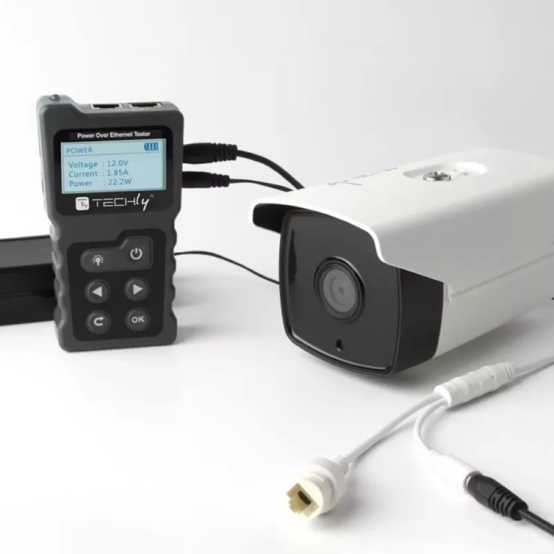 Techly I-CT PRO-POECK tester kabli sieciowych tester PoE Czarny, Szary