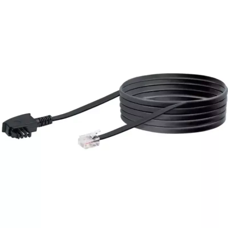 Kabel Schwaiger 6,0 m RJ-12 - TAE-F 6 m Czarny