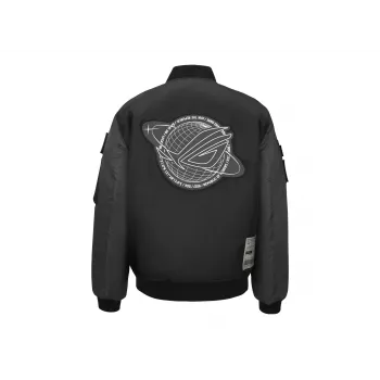 Kurtka Bomber ASUS ROG Cosmic Bomber męska Regular Fit Długi Rękaw Czarno-Szara