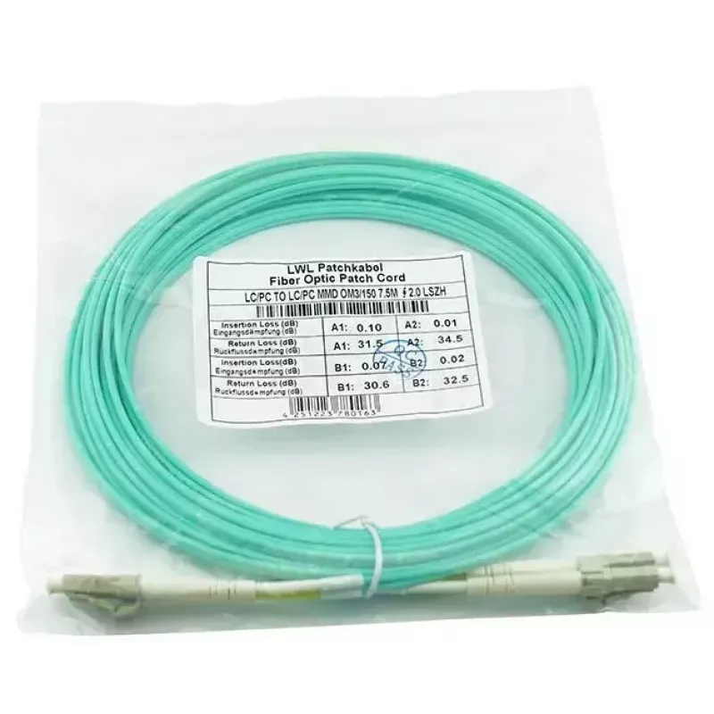 BlueOptics InfiniBand kabel światłowodowy 7,5 m 2x LC LC/APC zielony