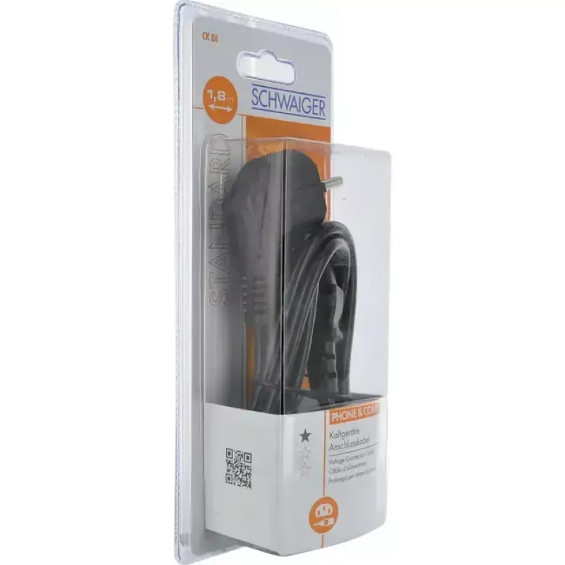 Kabel zasilający Schuko/C13 M/F 1,8 m Schwaiger CK80531