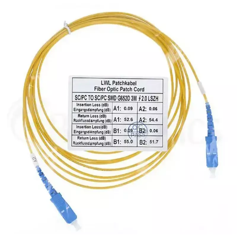 Kabel światłowodowy BlueOptics SFP2222BU1MK SC SC OS2 1 m żółty