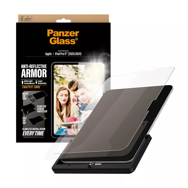 PanzerGlass ® Anti-Reflective Armor Ochrona ekranu iPad Pro 11 cali (2024-2025) | Ultra-Wide Fit z narzędziem Fastfit