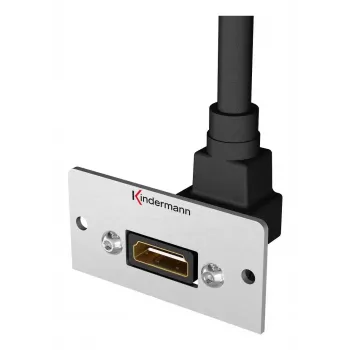 Gniazdo HDMI Kindermann 90° szaro-czarne