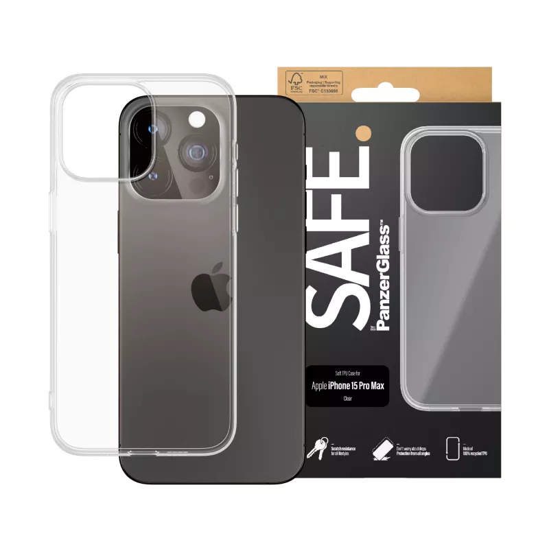 PanzerGlass SAFE. by ® Etui TPU przezroczyste iPhone 15 Pro Max