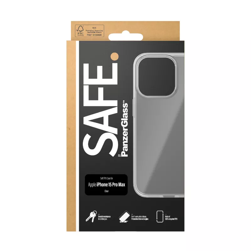 PanzerGlass SAFE. by ® Etui TPU przezroczyste iPhone 15 Pro Max