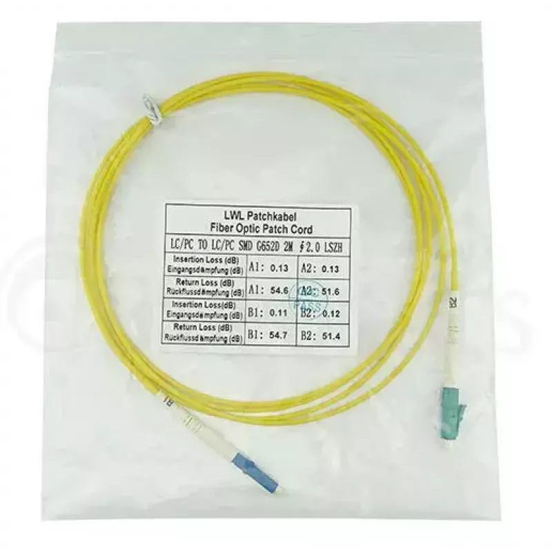Kabel światłowodowy BlueOptics SFP2121BU2MS LC G.657.A1 2 m Żółty