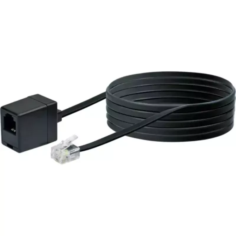 Kabel sieciowy Schwaiger 10m RJ-11 - RJ-11 Czarny