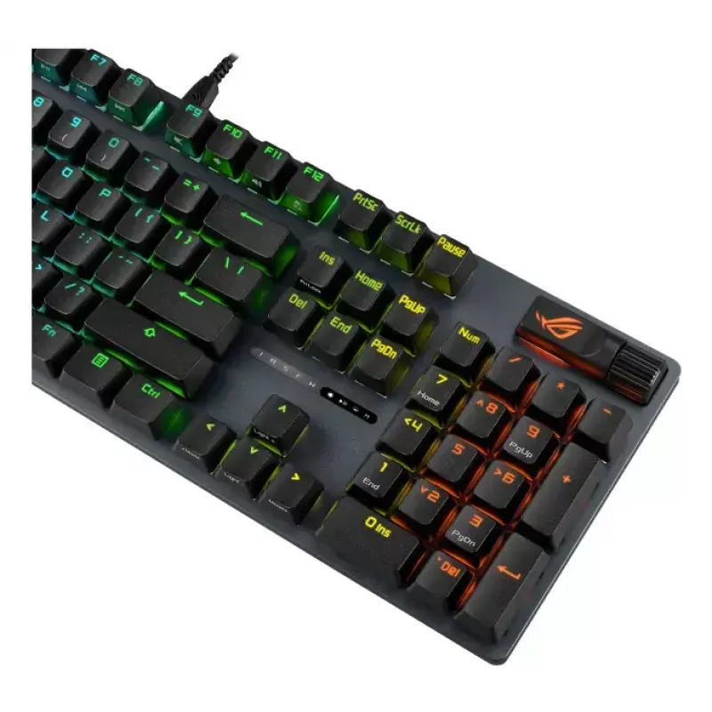 Mechaniczna klawiatura gamingowa ASUS ROG Strix Scope II X — Pełnowymiarowa, USB, RGB, układ szwajcarski, czarna
