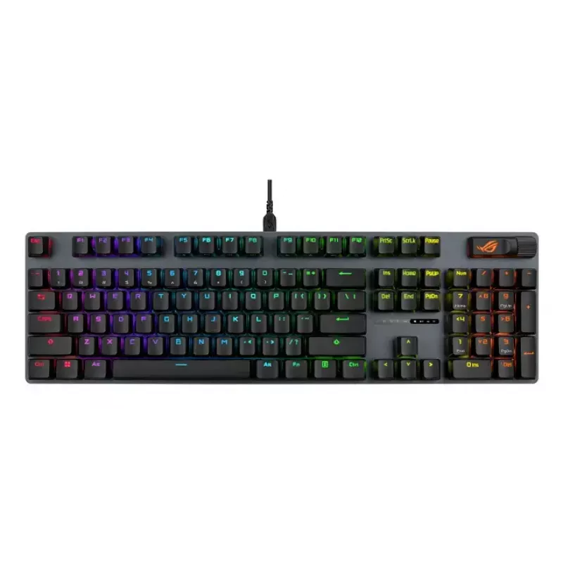 Mechaniczna klawiatura gamingowa ASUS ROG Strix Scope II X — Pełnowymiarowa, USB, RGB, układ szwajcarski, czarna