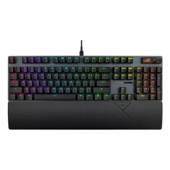 Mechaniczna klawiatura gamingowa ASUS ROG Strix Scope II X — Pełnowymiarowa, USB, RGB, układ szwajcarski, czarna