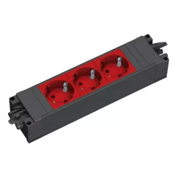 Listwa zasilająca Bachmann STEP BASE 3 gniazda, 250 V 16 A, obudowa z tworzywa sztucznego, IP20, czerwona, 52×230×44 mm