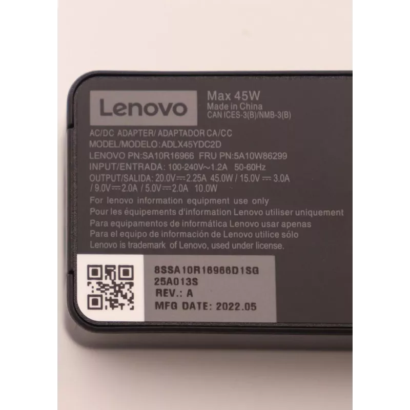 Lenovo 5A10W86299 zasilacz Wewnętrzny 45 W Czarny