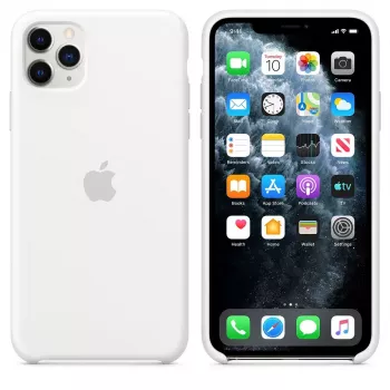 Etui silikonowe do Apple iPhone 11 Pro Max — silikon, białe, pasuje do 6,5 cala