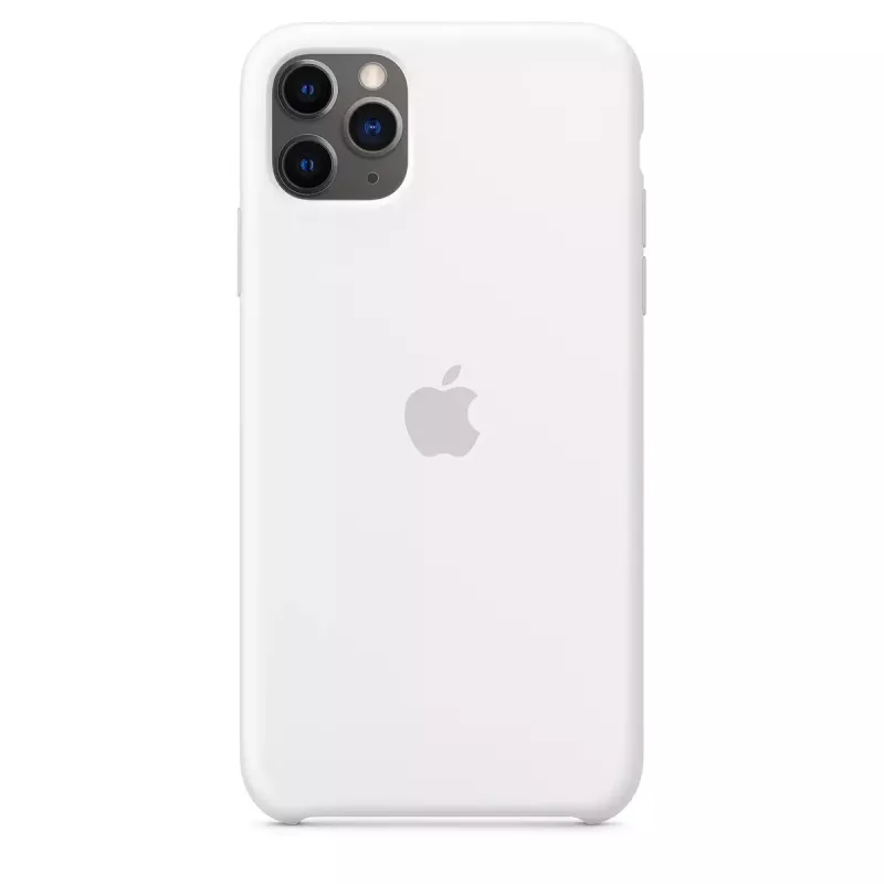 Etui silikonowe do Apple iPhone 11 Pro Max — silikon, białe, pasuje do 6,5 cala