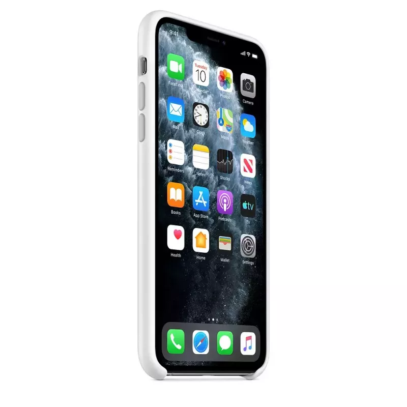 Etui silikonowe do Apple iPhone 11 Pro Max — silikon, białe, pasuje do 6,5 cala