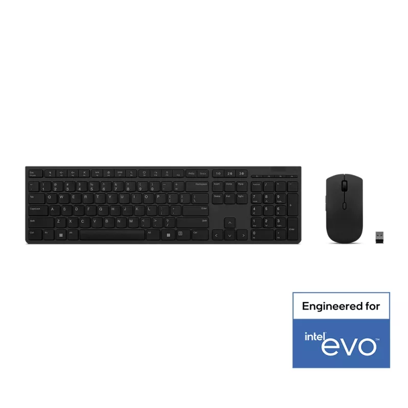 Lenovo 4X31K03931 klawiatura w zestawie z myszą RF Wireless + Bluetooth US English Czarny